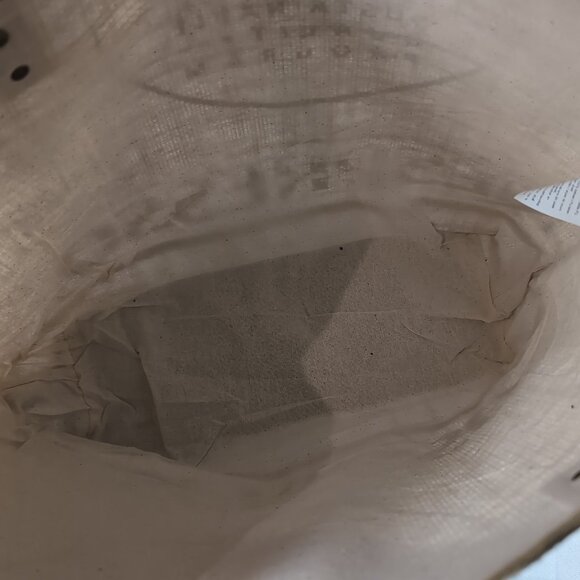 Nespresso Tote Bag Jute Burlap Beige Brown Faux Leather Shoulder 19x14" Coffee - Picture 10 of 14